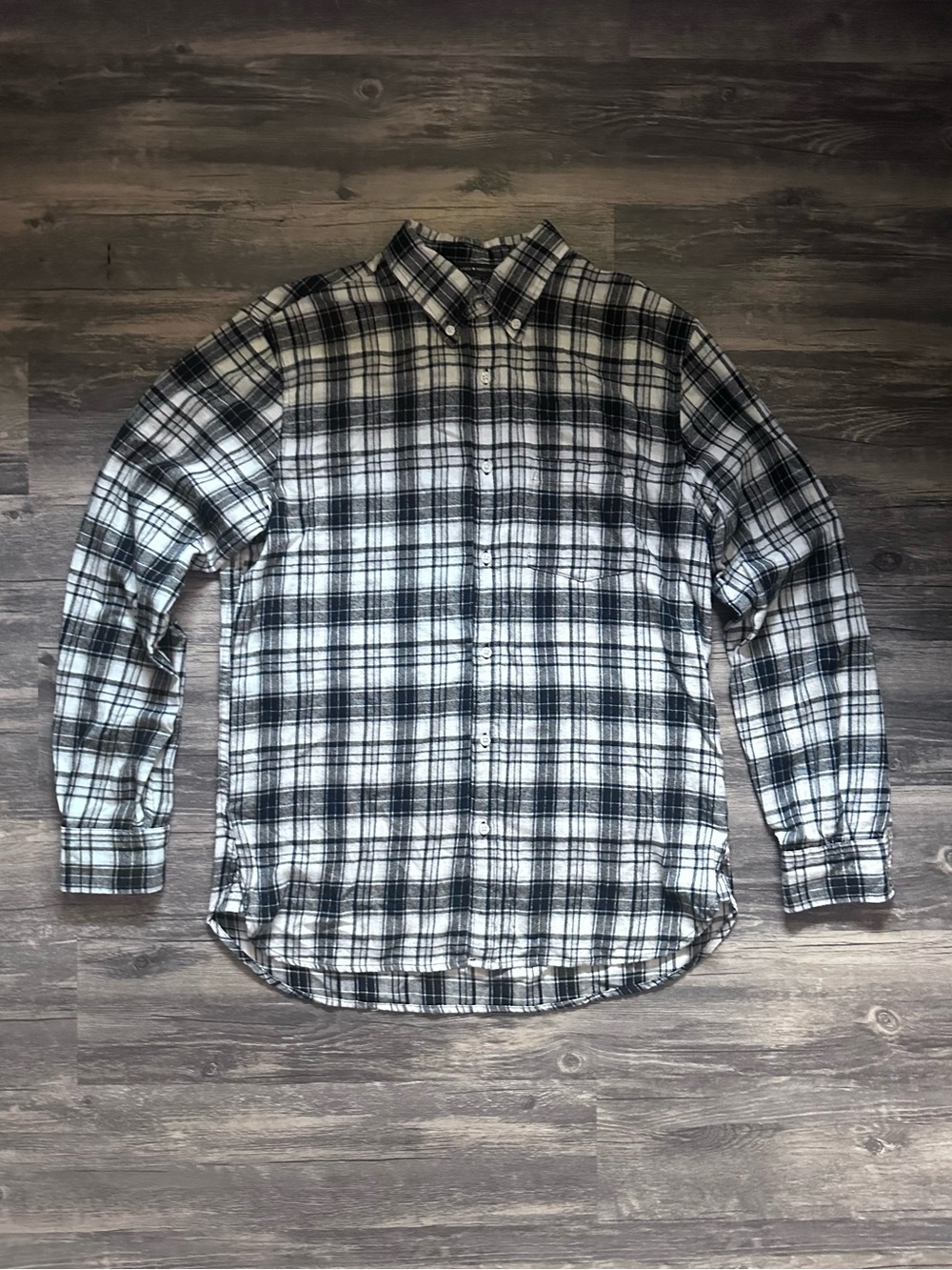 Brandy Melville Black and White Checkered Flannel Shirt Size Small Oversized